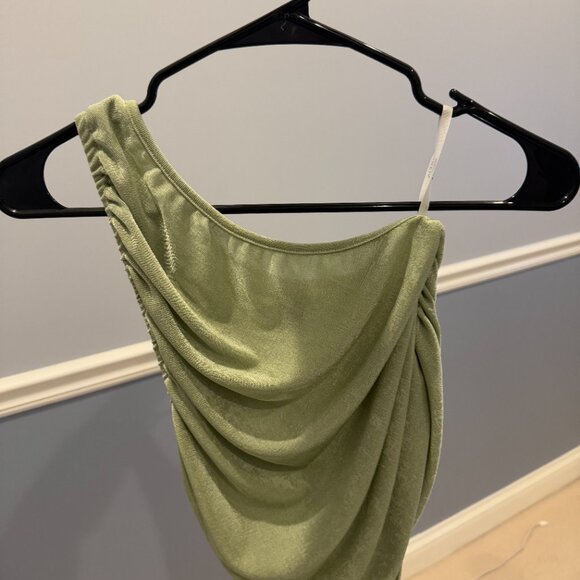 Light Green One Shoulder Crop Size M - Picture 3 of 3